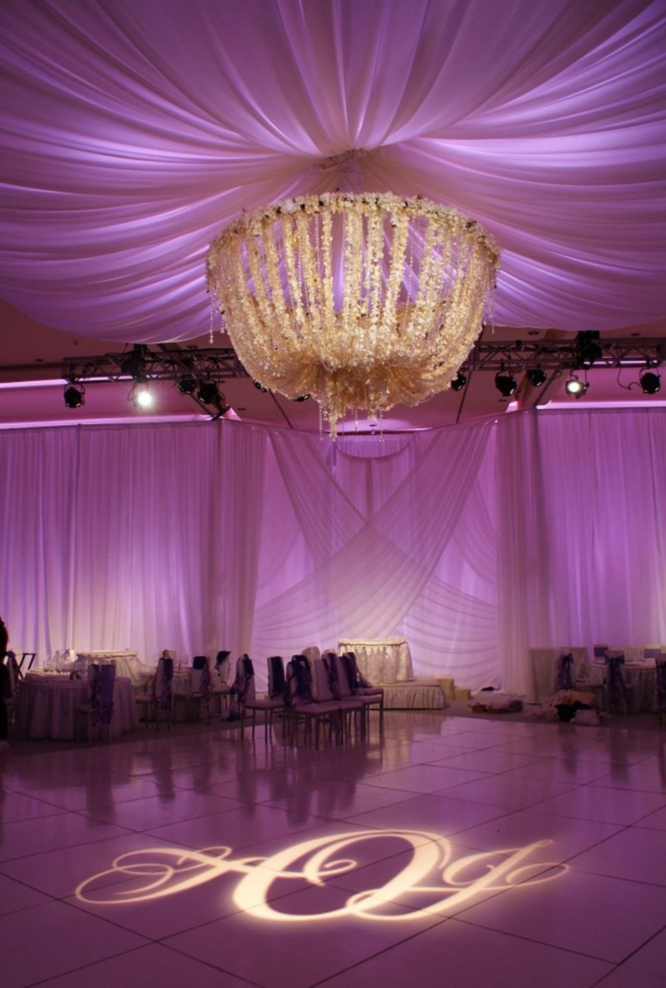 Декорирование потолка тканью