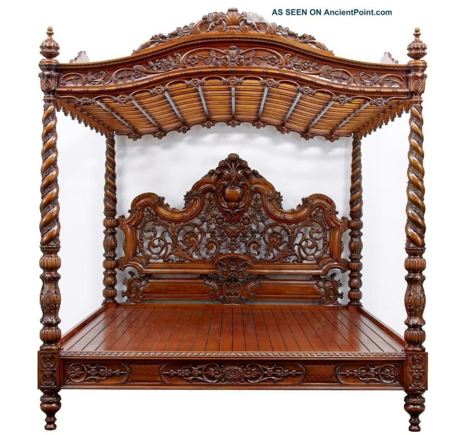 Резные кровати из массива дерева Rococo