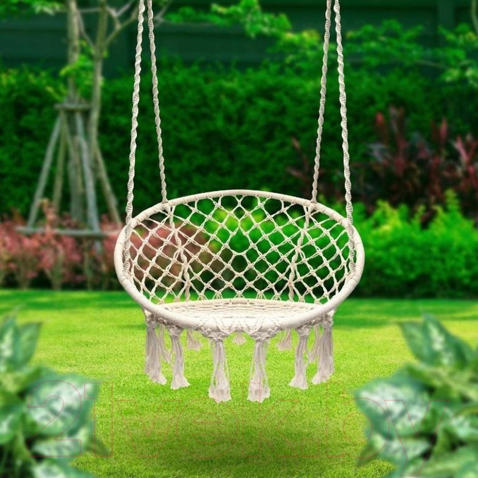 Качели подвесные "кресло-макраме" чудесный сад 008.5, белое