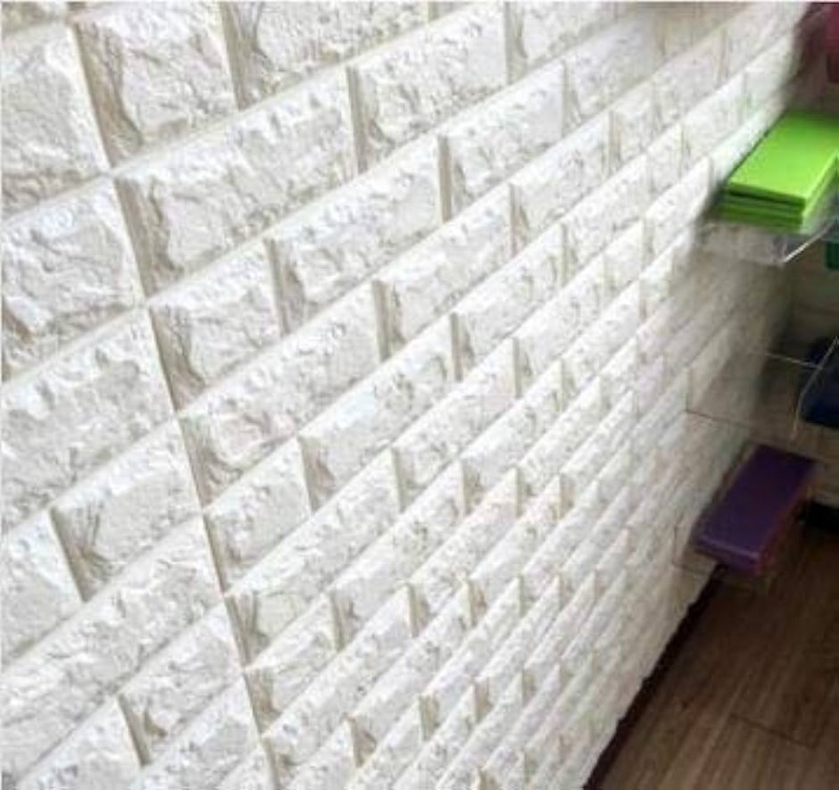 3d панели самоклеящиеся блок 20шт белый кирпич 76х71