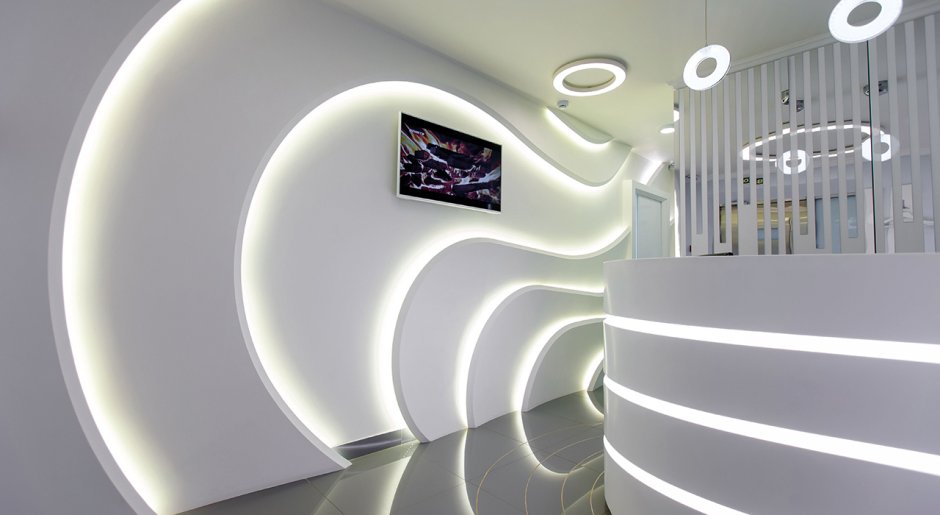 Гипсовая световая 3d панель Zaha Flow Curl