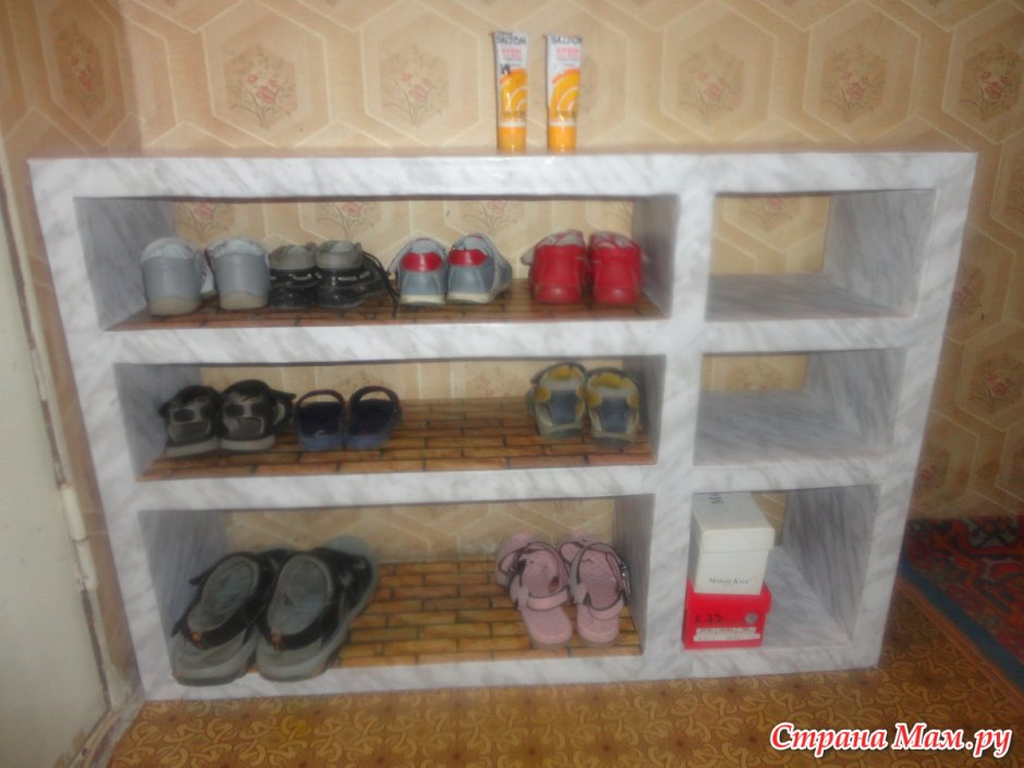 Полка для обуви из картона