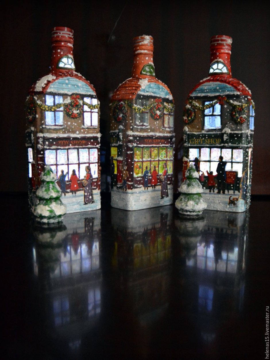 Бутылки домики