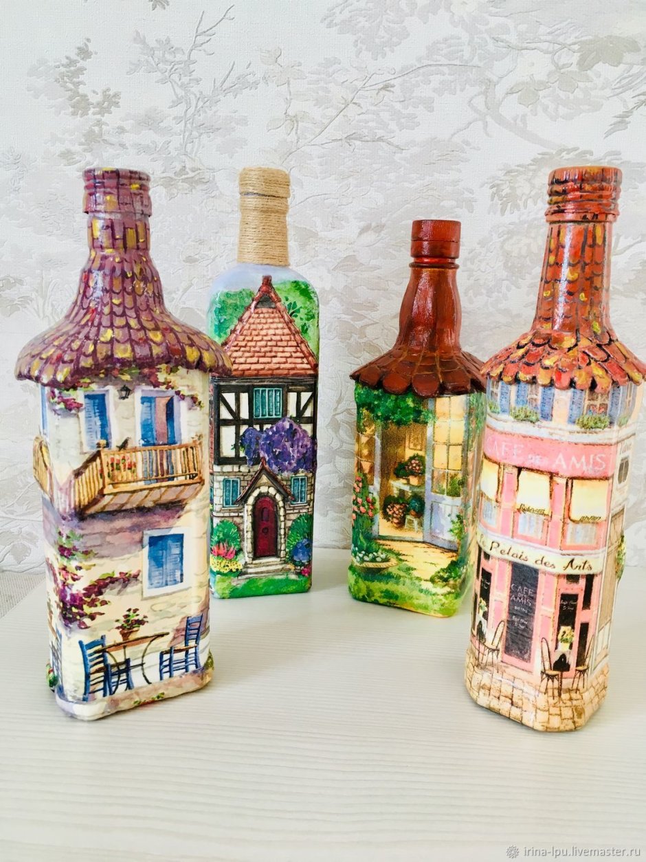 Бутылки домики