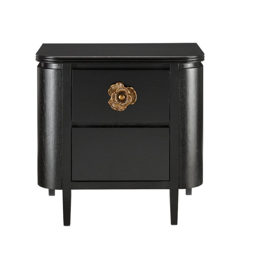 Прикроватная тумба Baxter Plisse - burnished Brass, Black-Stained