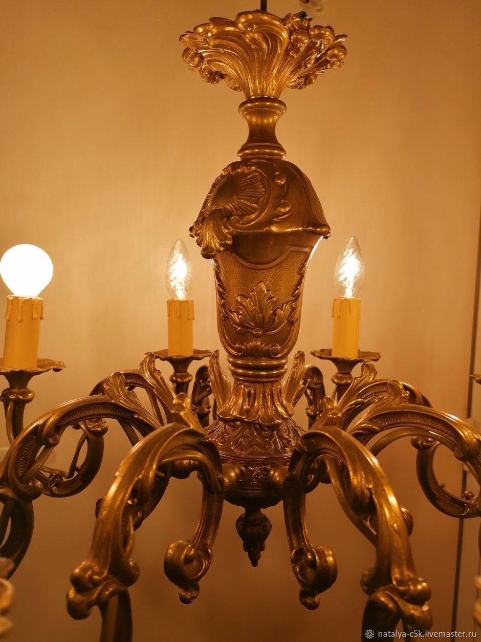Люстра Arte 8 рожковая бронза