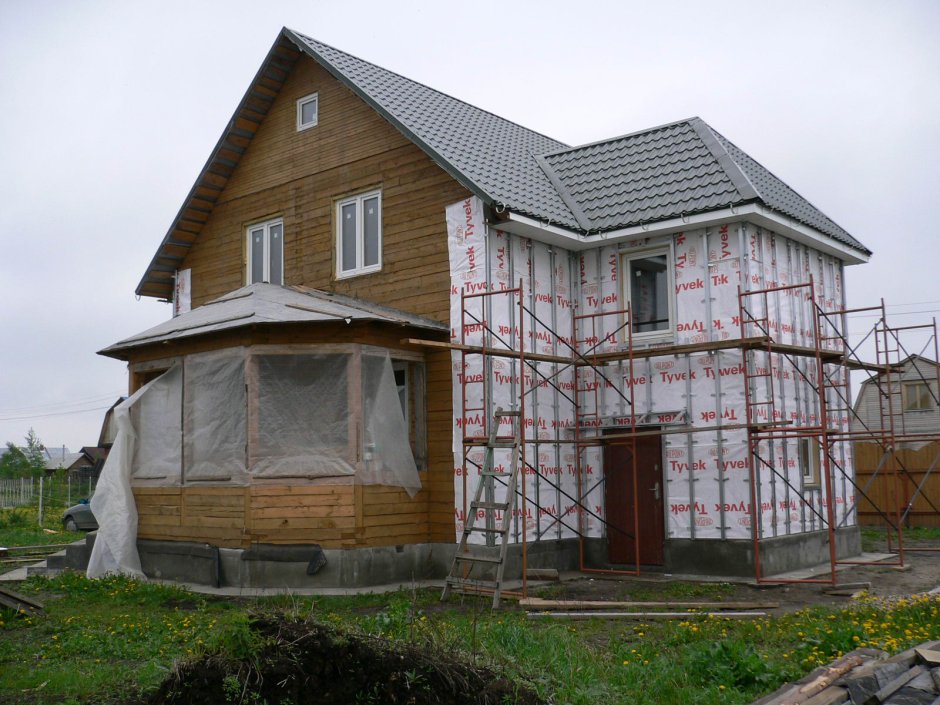 Утепления фасада дачи