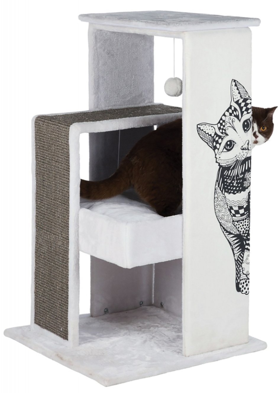 Домик для кошки Trixie "Maria", 101 см (бело-серый)