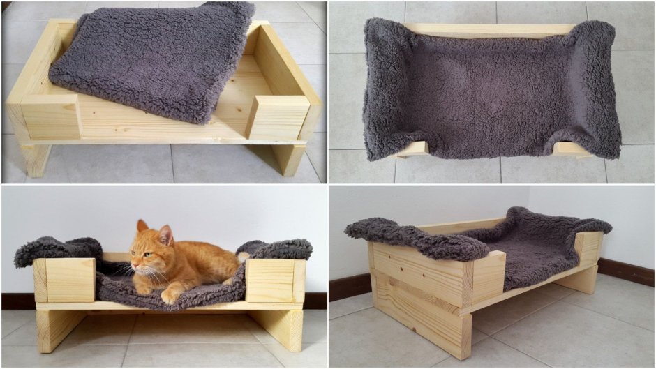 Лежак для кошки из дерева