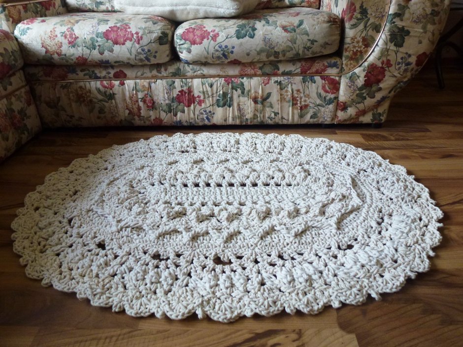 Вязаные ковры крючком из шнура