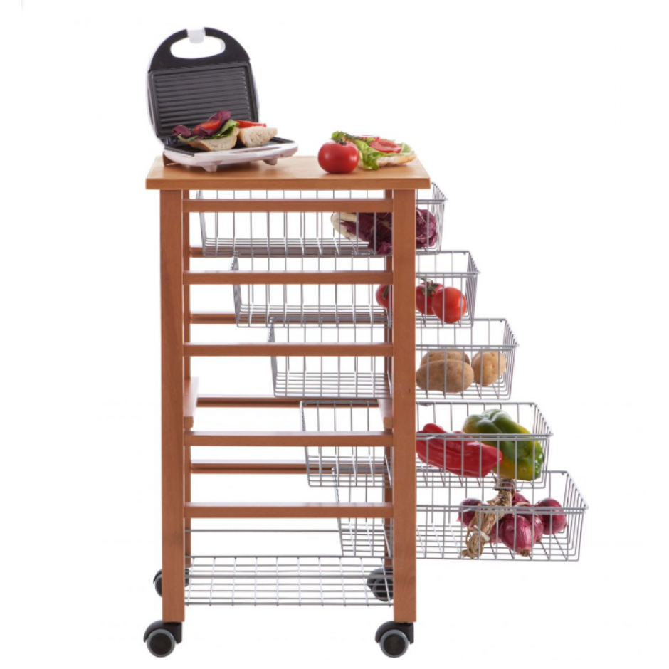 Трёхуровневая Этажерка на колёсиках collect Rack,36х24х63 см