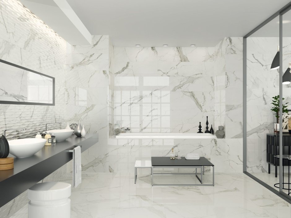 Плитка Creto Statuario White w m 25x75 Nr Glossy 1