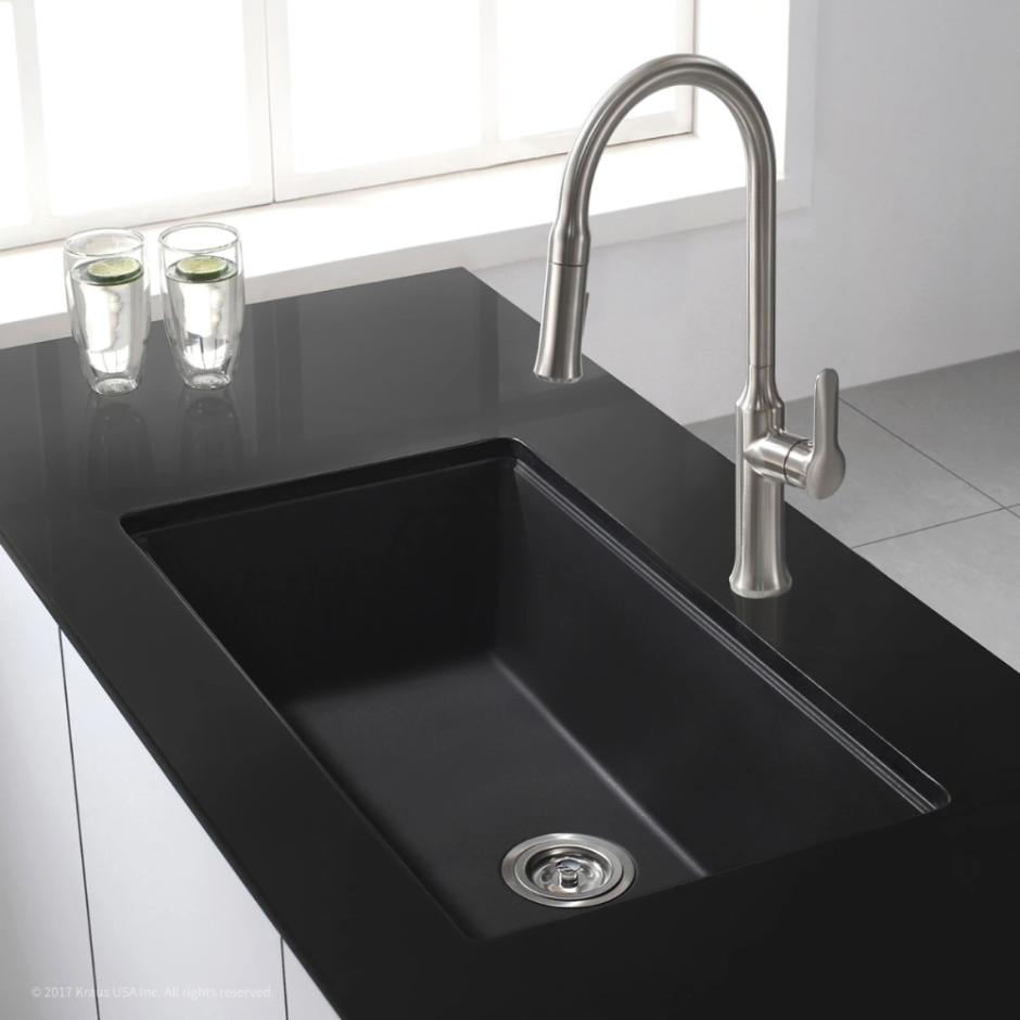 Omoikiri Bosen 80-2-BL, мойка интегрированная в столешницу, гранит, черный