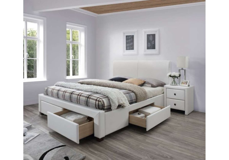 Кровать Halmar Modena 2 160x200 (белый)