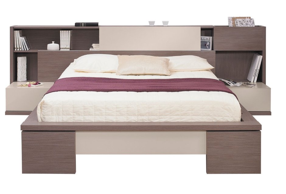 Кровать Бася с прикроватным блоком Стендмебель