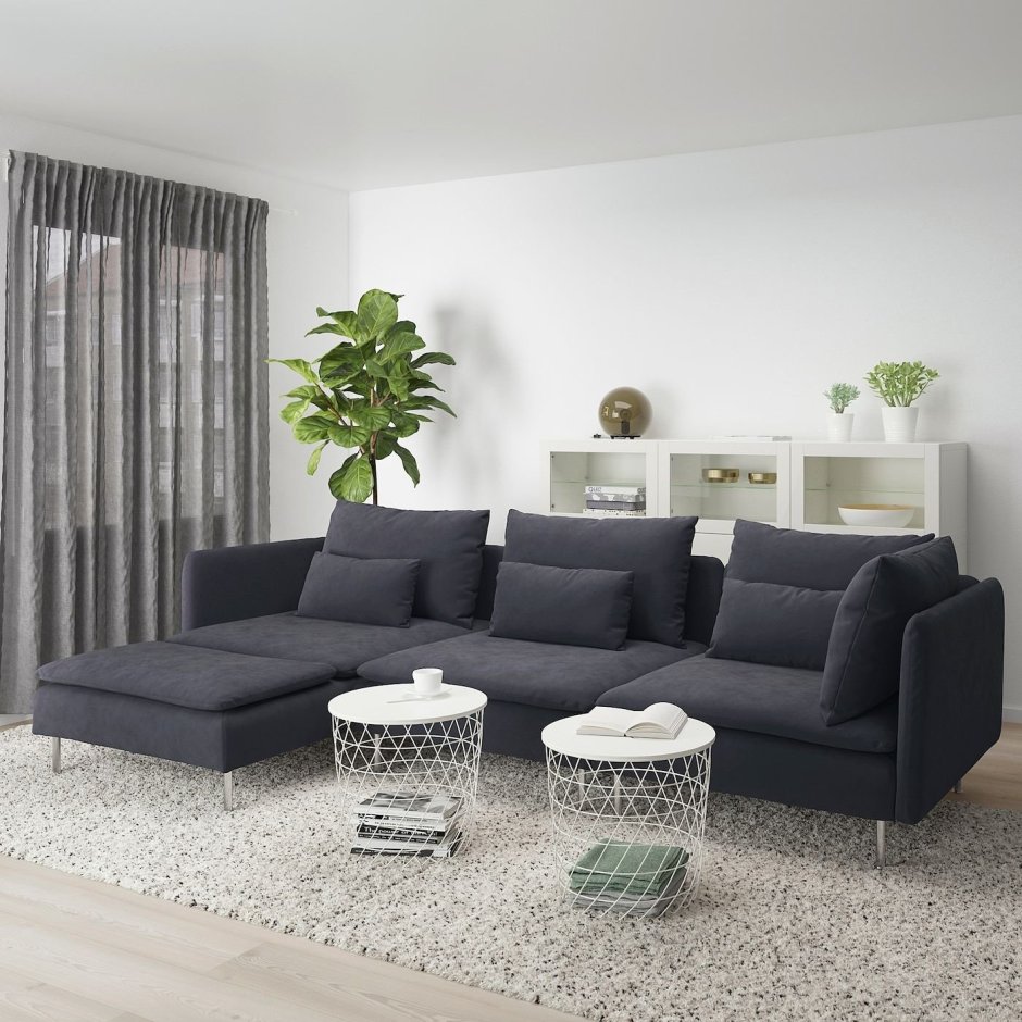 Диван угловой ikea Soderhamn 4-местный с шезлонгом