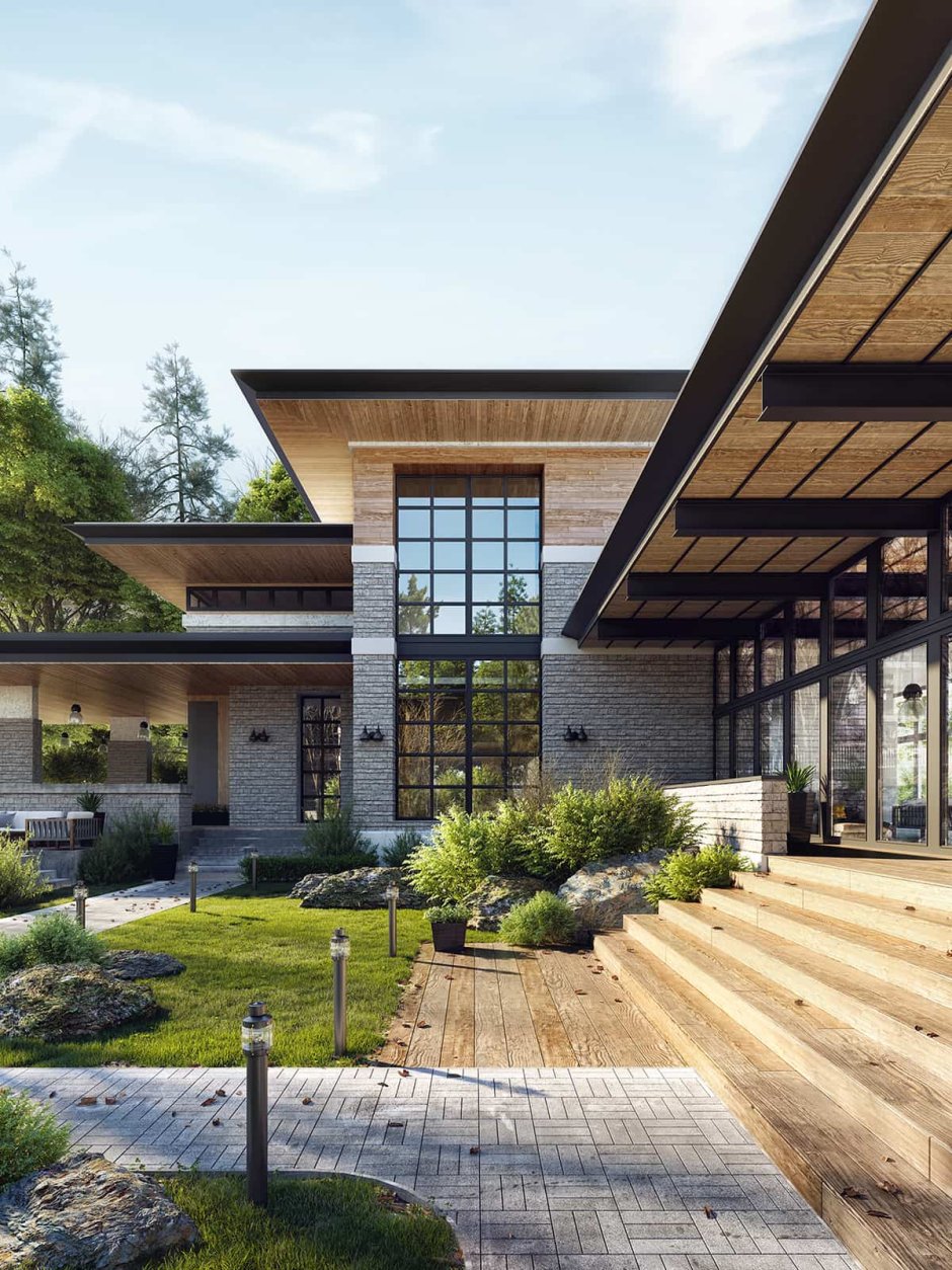 Дом в стиле Райта от Yunakov Architecture Design