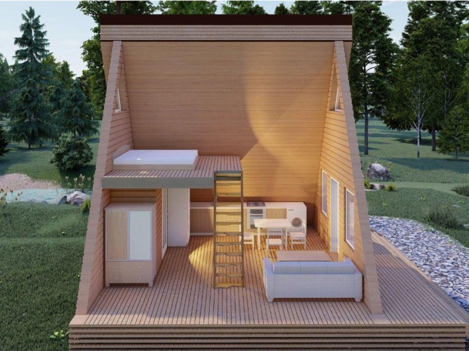 А фрейм дом 6х6