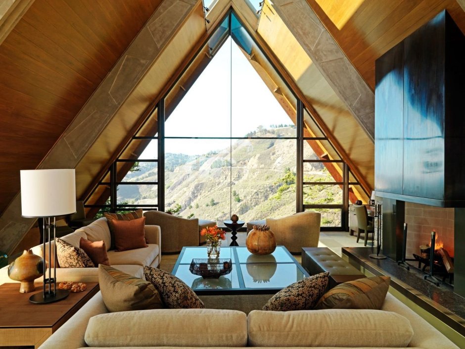 Дом a-frame подсветка