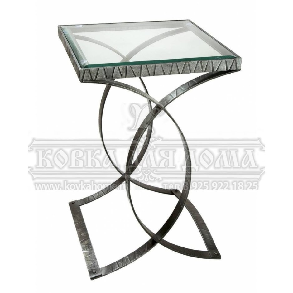 Кованый столик со стеклом