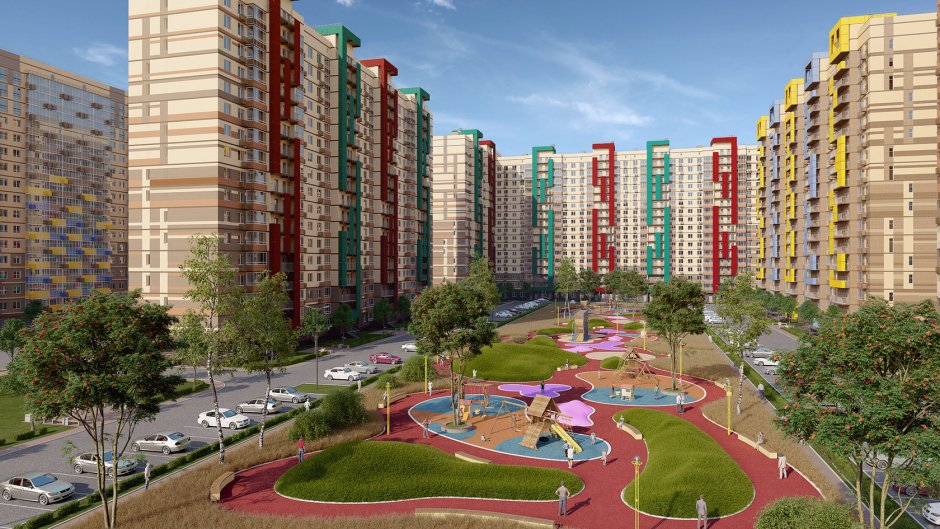 Двор новостройки