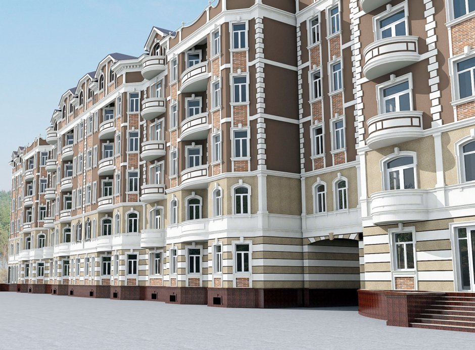 Фасады многоквартирных жилых домов