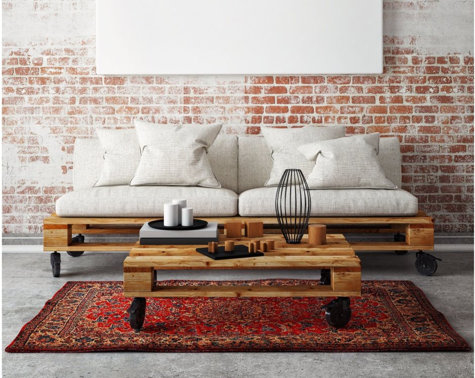 Декор с палетами диван