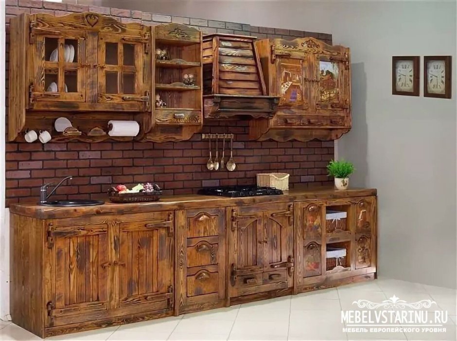 Деревянные кухни под старину
