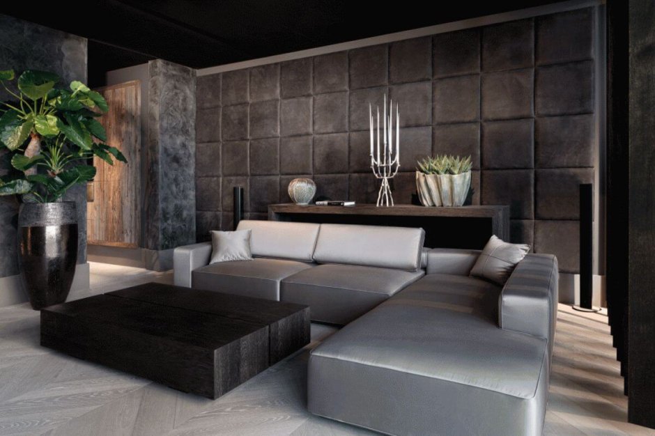 Плитка на стене в гостиной