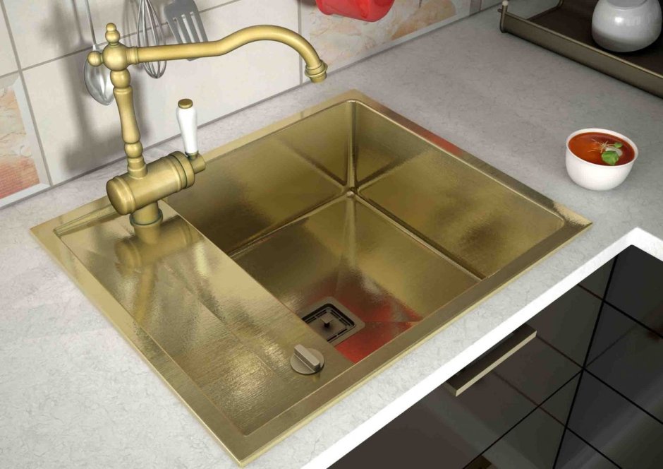 Врезная кухонная мойка Zorg PVD SZR-5343 Bronze