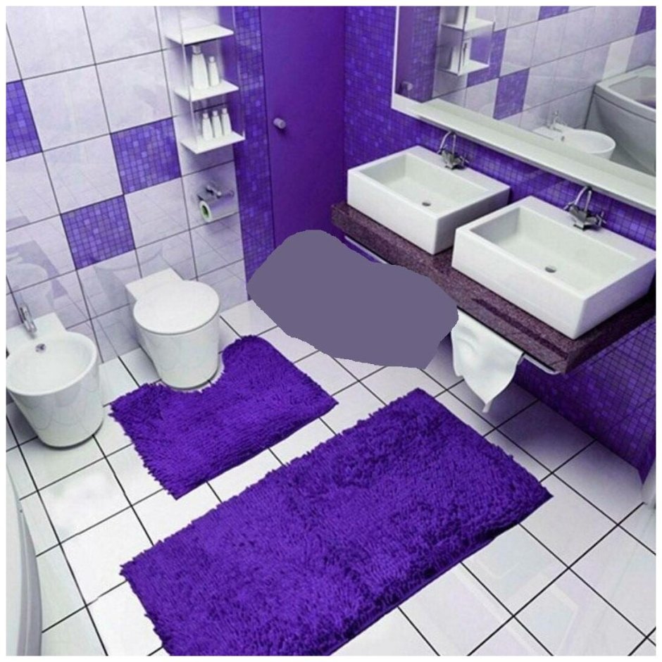 Сине фиолетовая ванная комната
