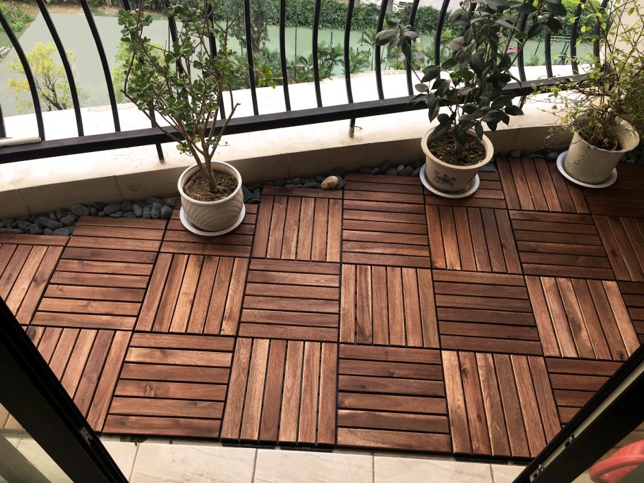 Террасная плитка Blooma Limpopo 300 х 300 х 24 мм, Акация, коричневая, 4 шт.