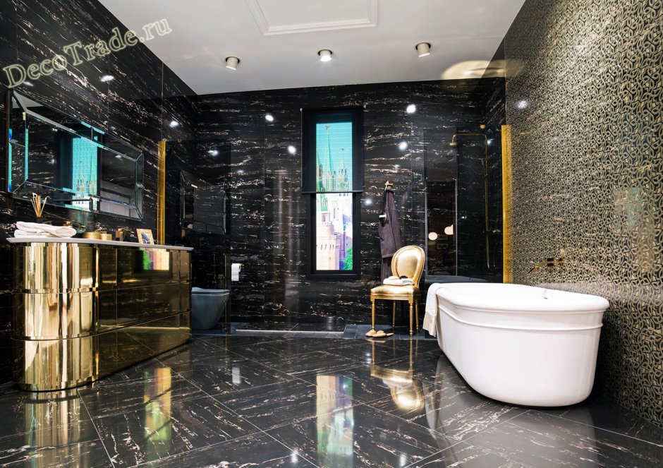 Плитка Porcelanosa черная мрамор