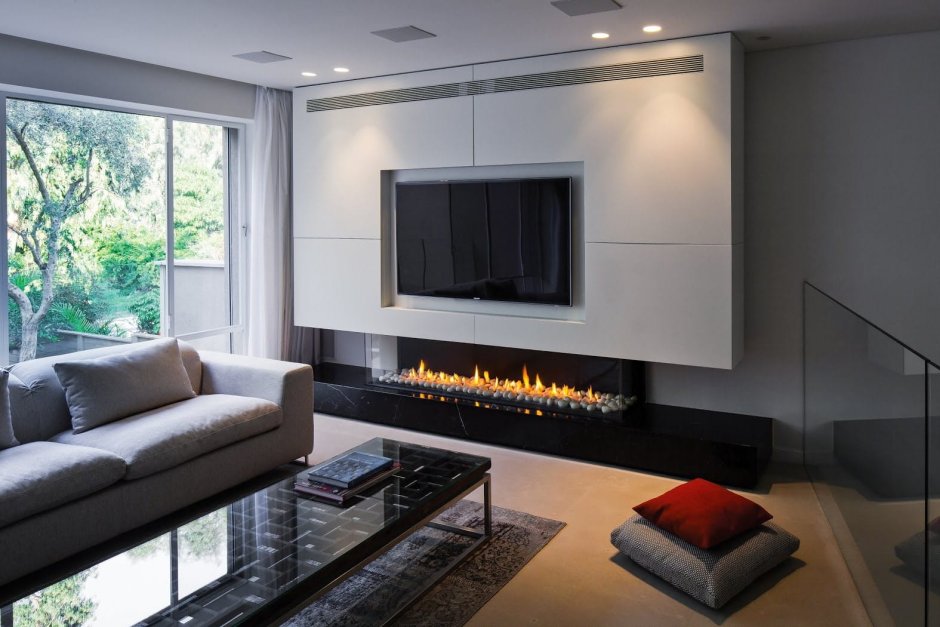 Гостиная с биокамином