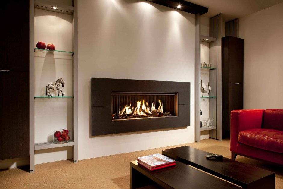 Камин встроенный в нишу