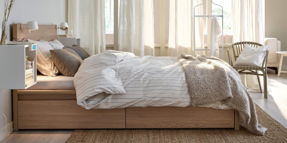 Кровать ikea дуб