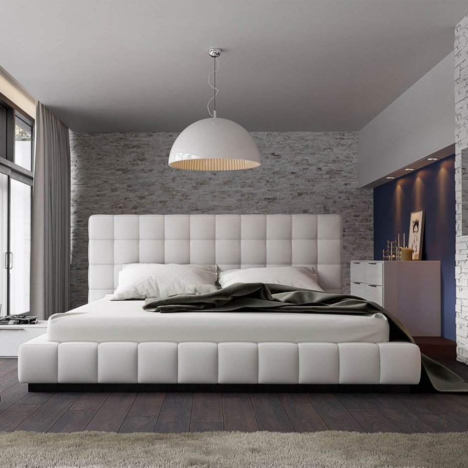 Haru cal King Bed in Andorra Wool and Walnut by Modloft