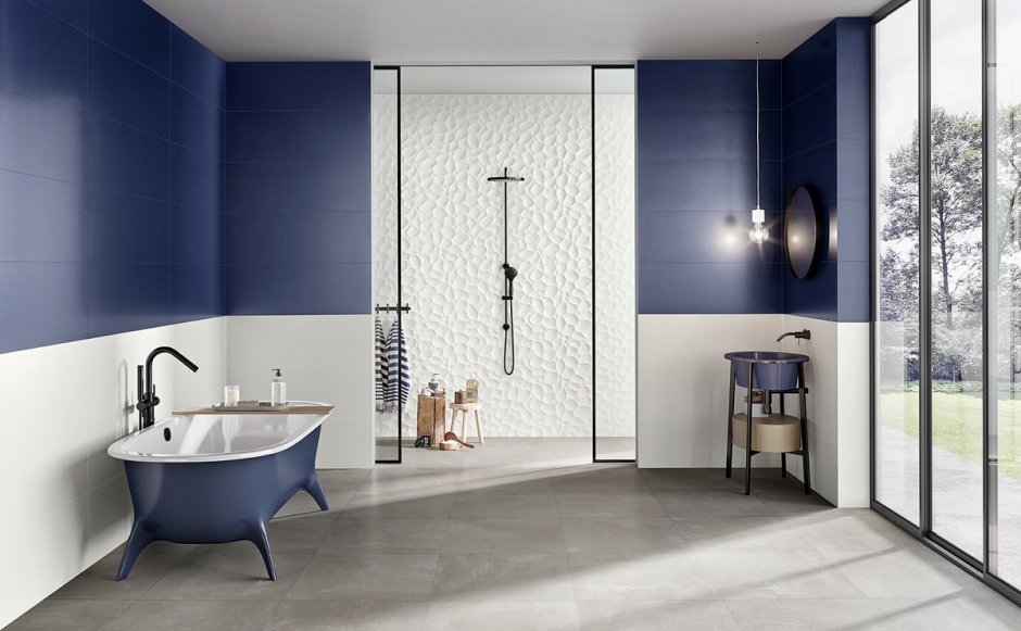 Плитка Love Ceramic Tiles Genesis Rise Deep Blue Matt 35x100
