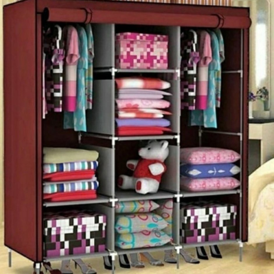 Складной каркасный тканевый шкаф Storage Wardrobe 175 130 45 см