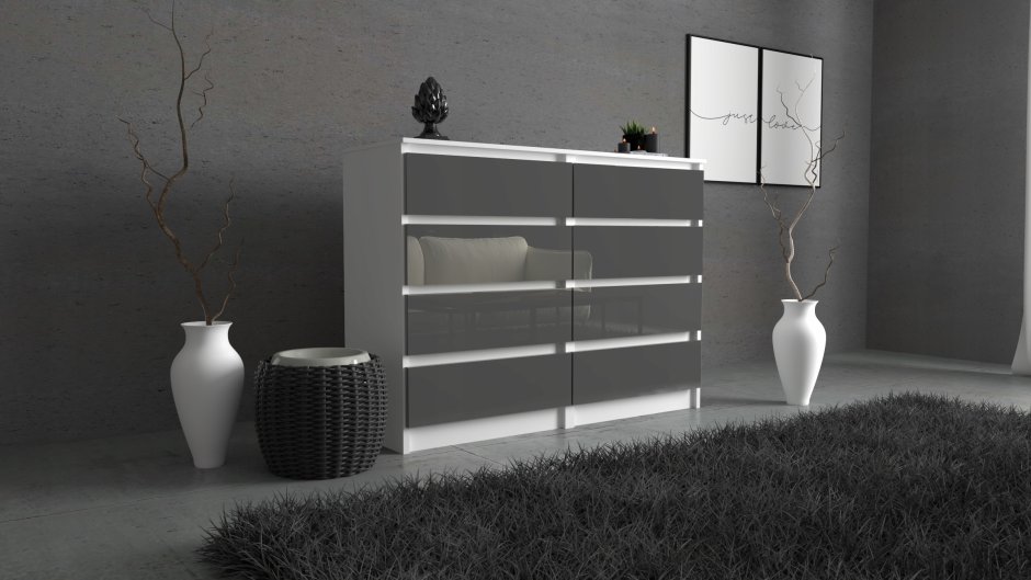 Комод ESF Benita белый / серый