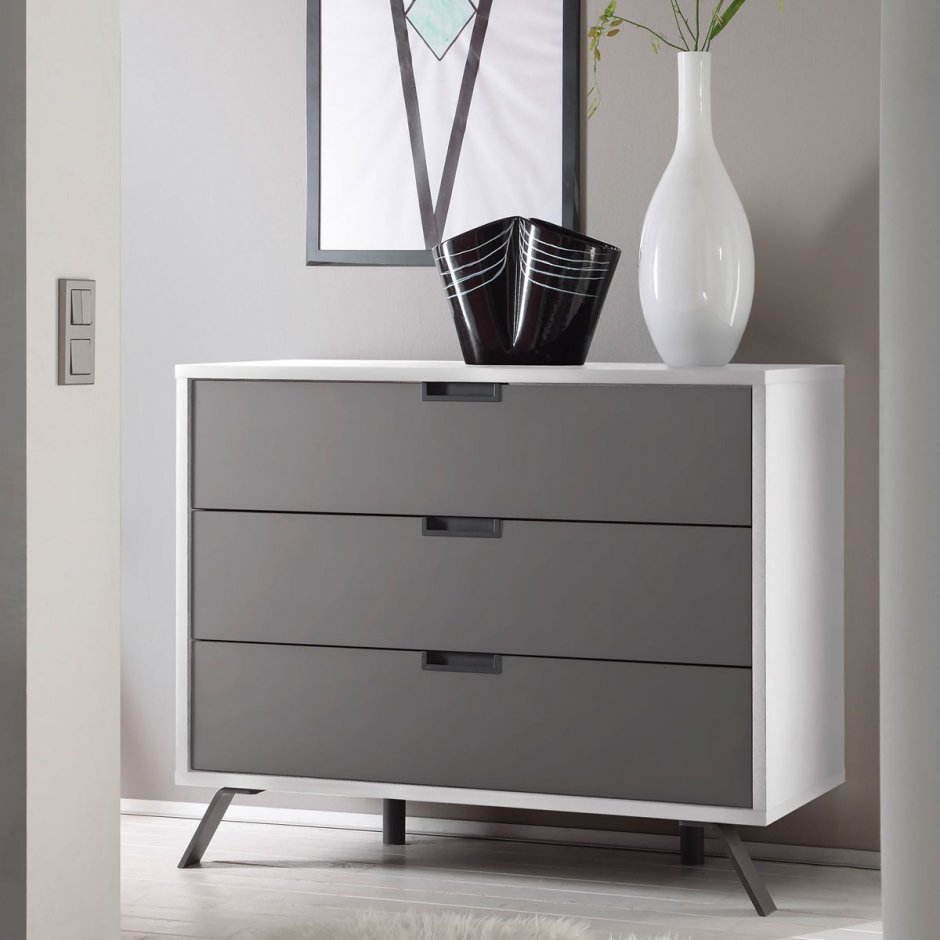 Комод серо белый