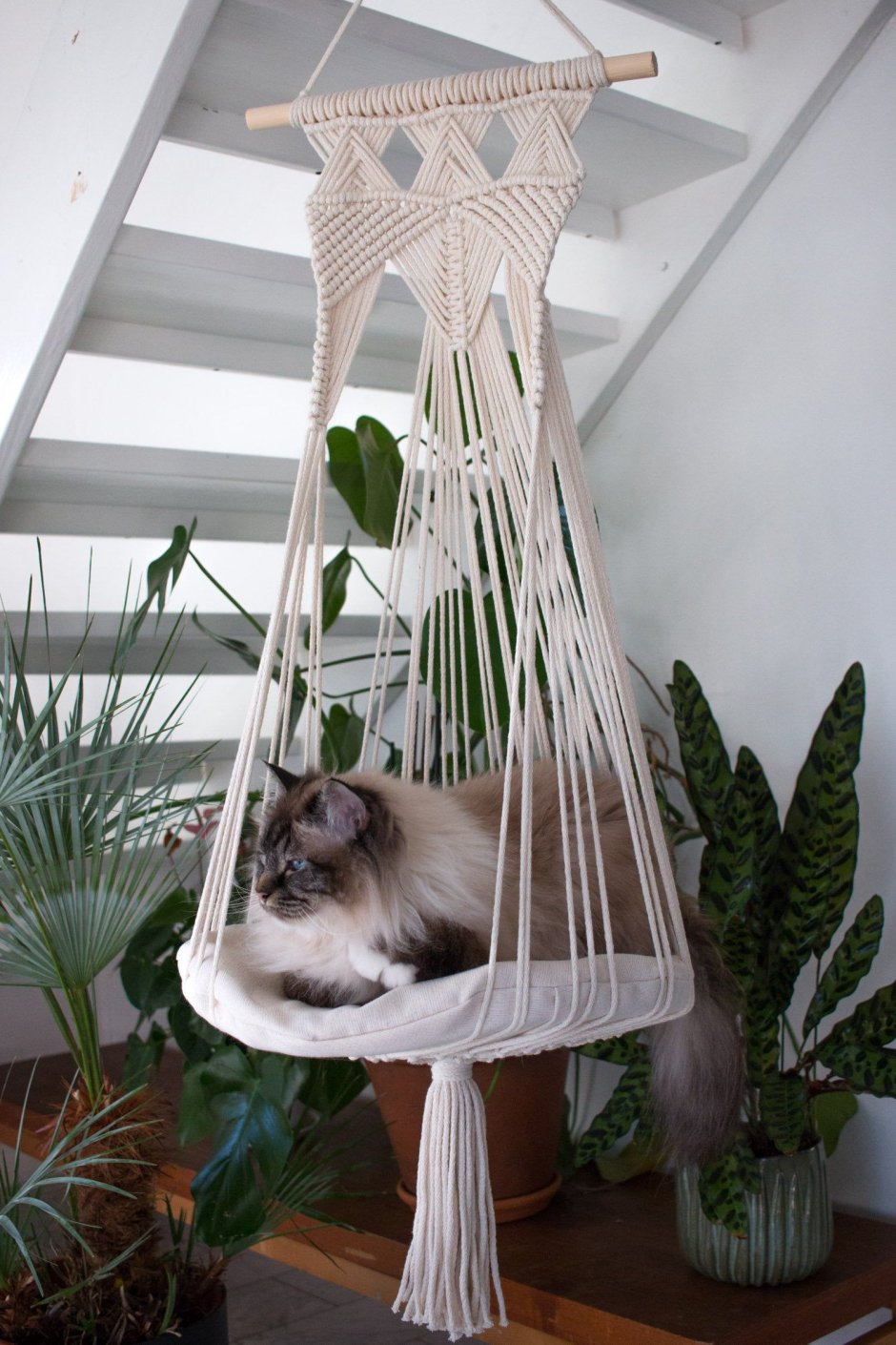 Гамак для кошки макраме