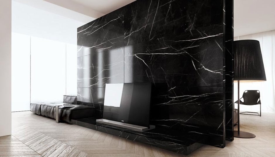 Nero Marquina мрамор в интерьере