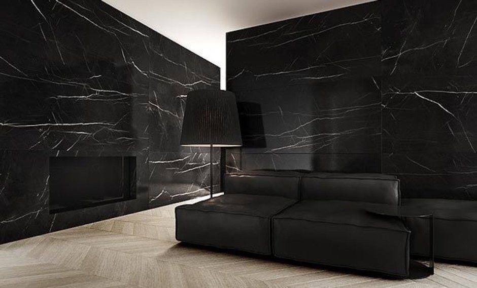 Nero Marquina мрамор в интерьере