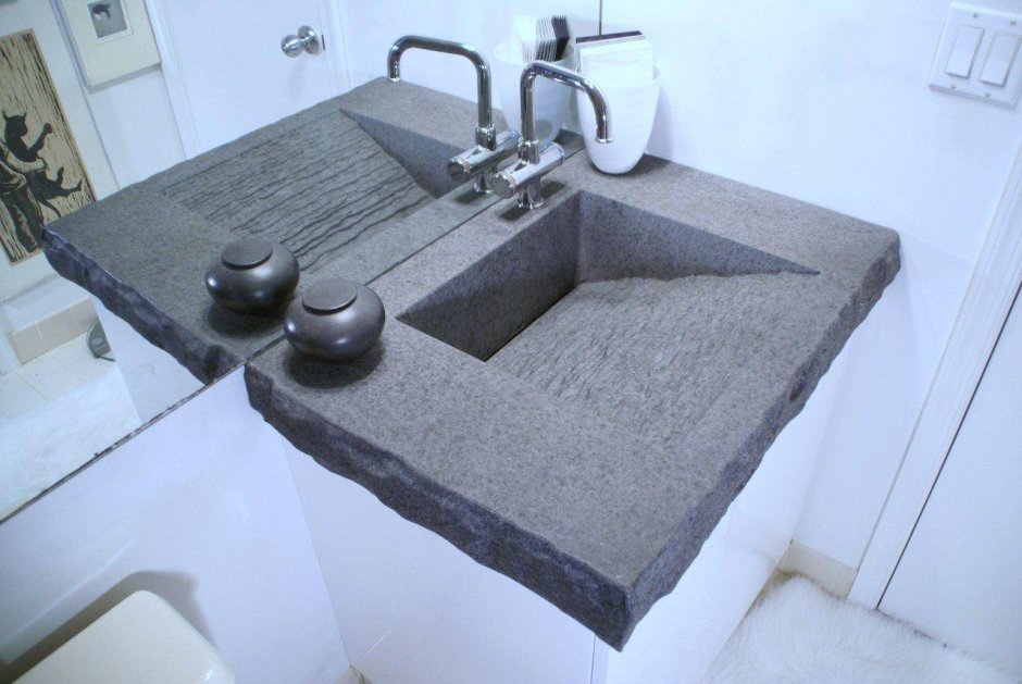 Раковина из бетона столешня