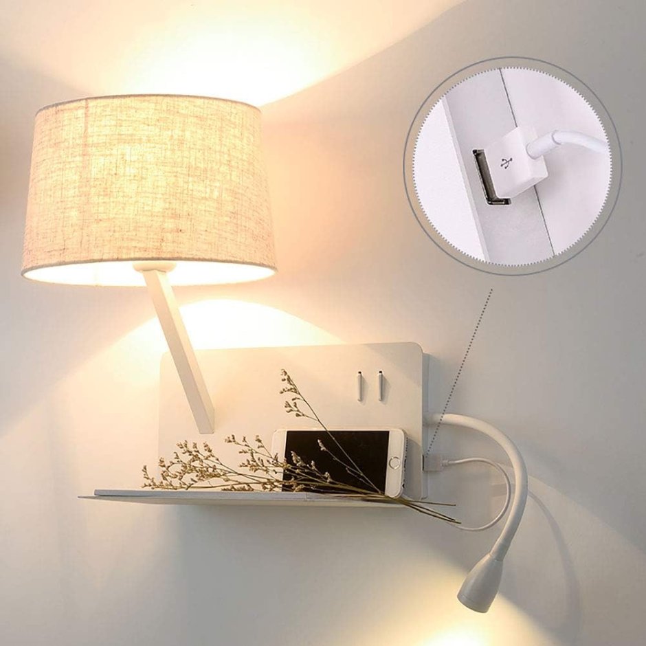 Бра Duke Wall Lamp White выключатель
