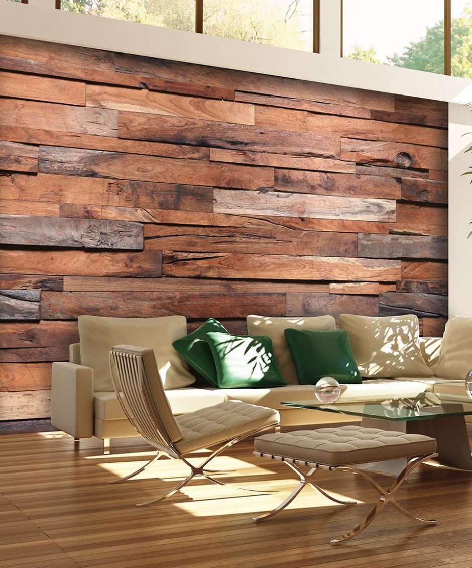 Отделка стен под дерево