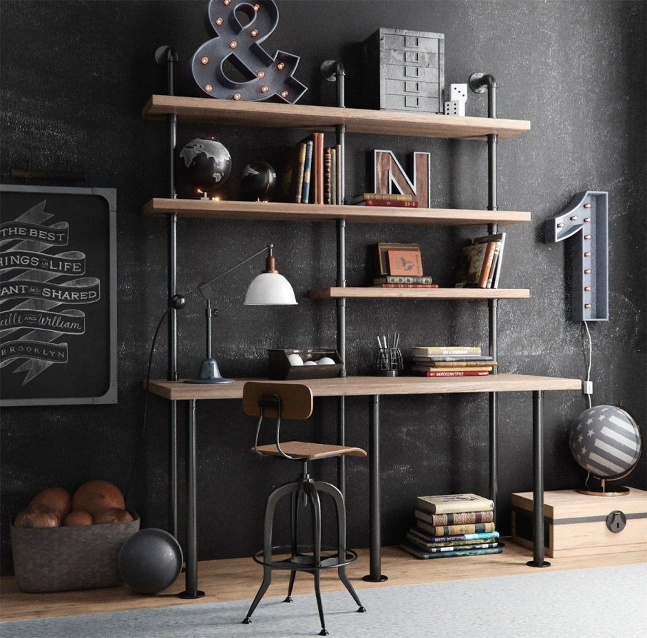 Стеллаж в Индустриальном стиле