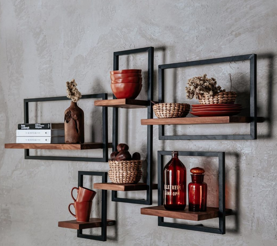 Настенные полки в стиле лофт