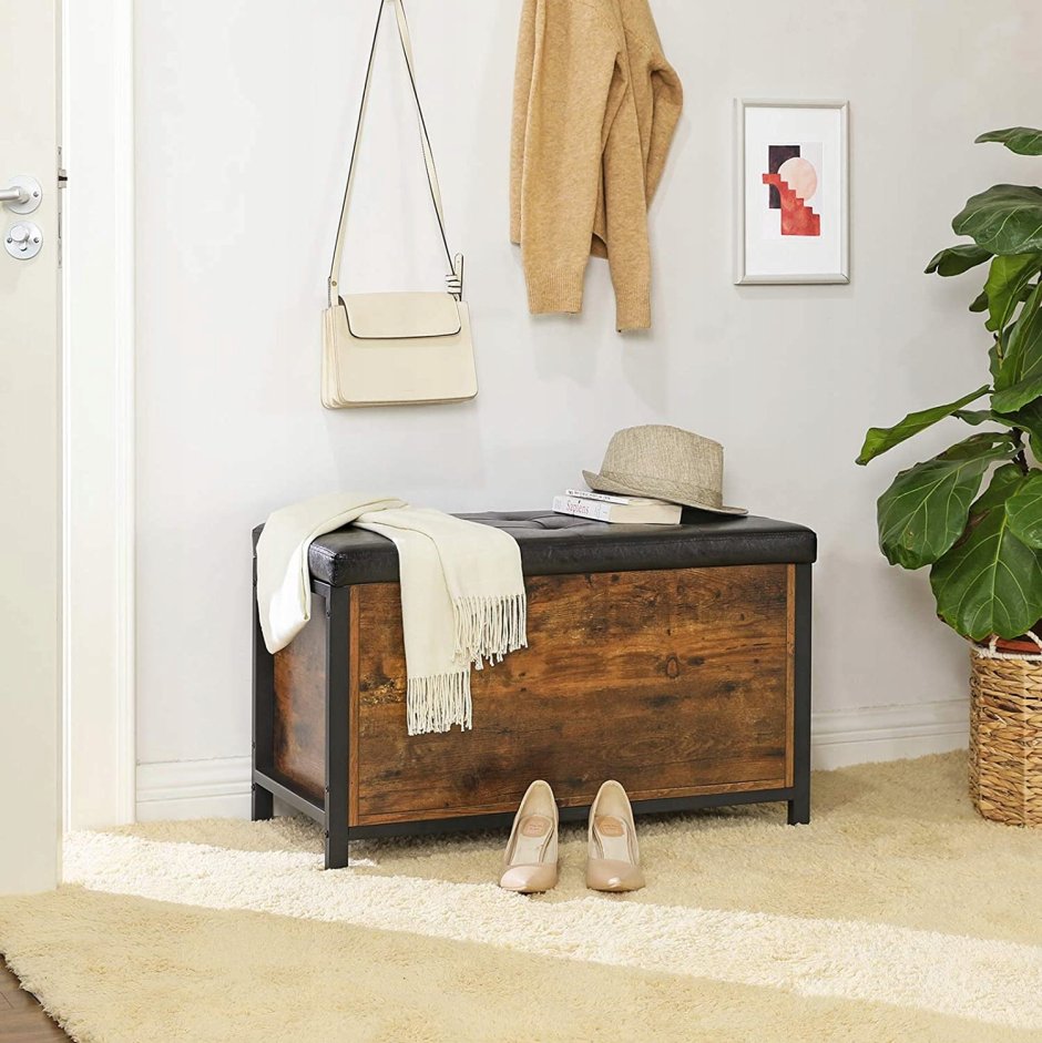 Saltoro Sherpi Wooden Bench, Blue & Oak